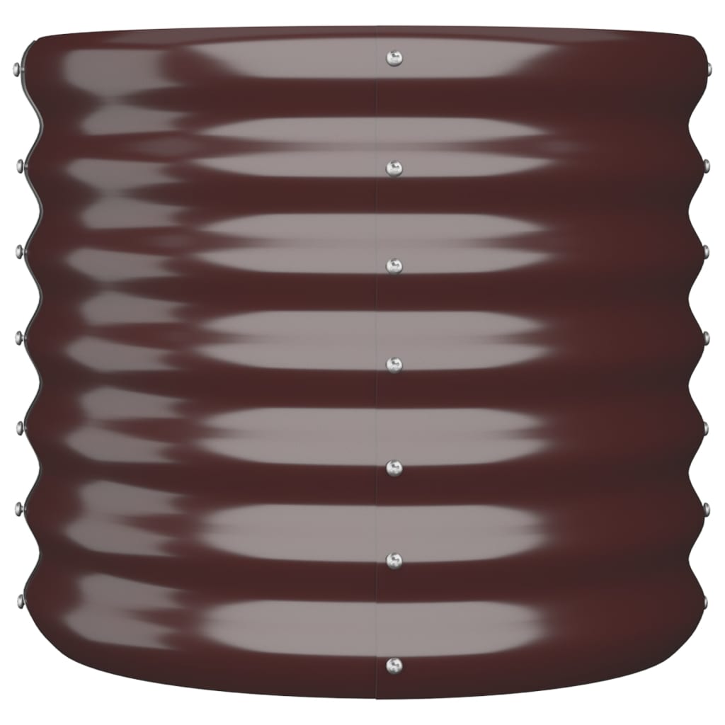 Vaso Giardino Acciaio Verniciato a Polvere 40x40x36 cm Marrone
