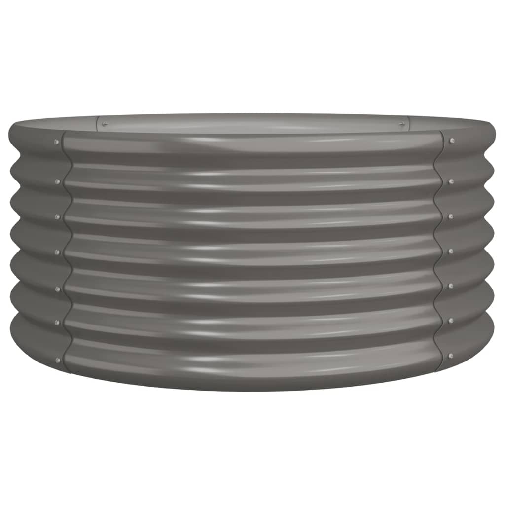 Vaso da Giardino Acciaio Verniciato a Polvere 80x80x36cm Grigio