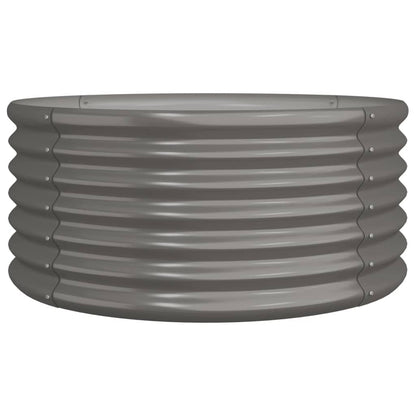Vaso da Giardino Acciaio Verniciato a Polvere 80x80x36cm Grigio