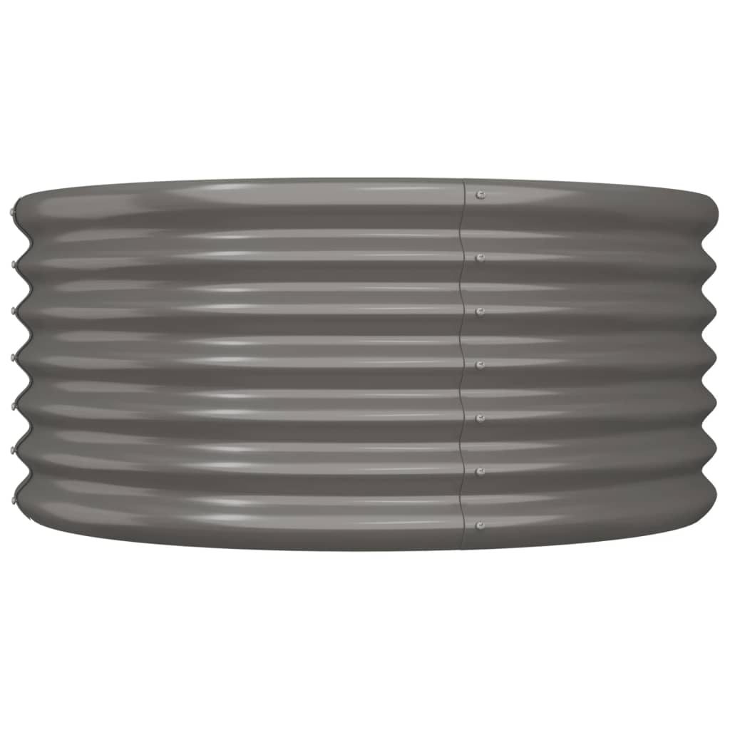 Vaso da Giardino Acciaio Verniciato a Polvere 80x80x36cm Grigio