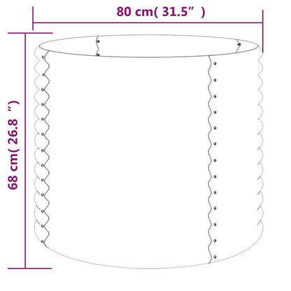 Vaso Giardino Acciaio Verniciato a Polvere 80x80x68 cm Argento