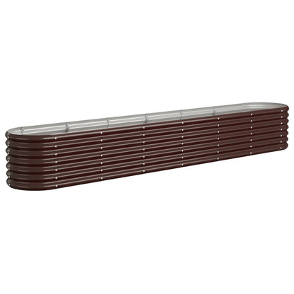 Letto Giardino Acciaio Verniciato a Polvere 260x40x36cm Marrone