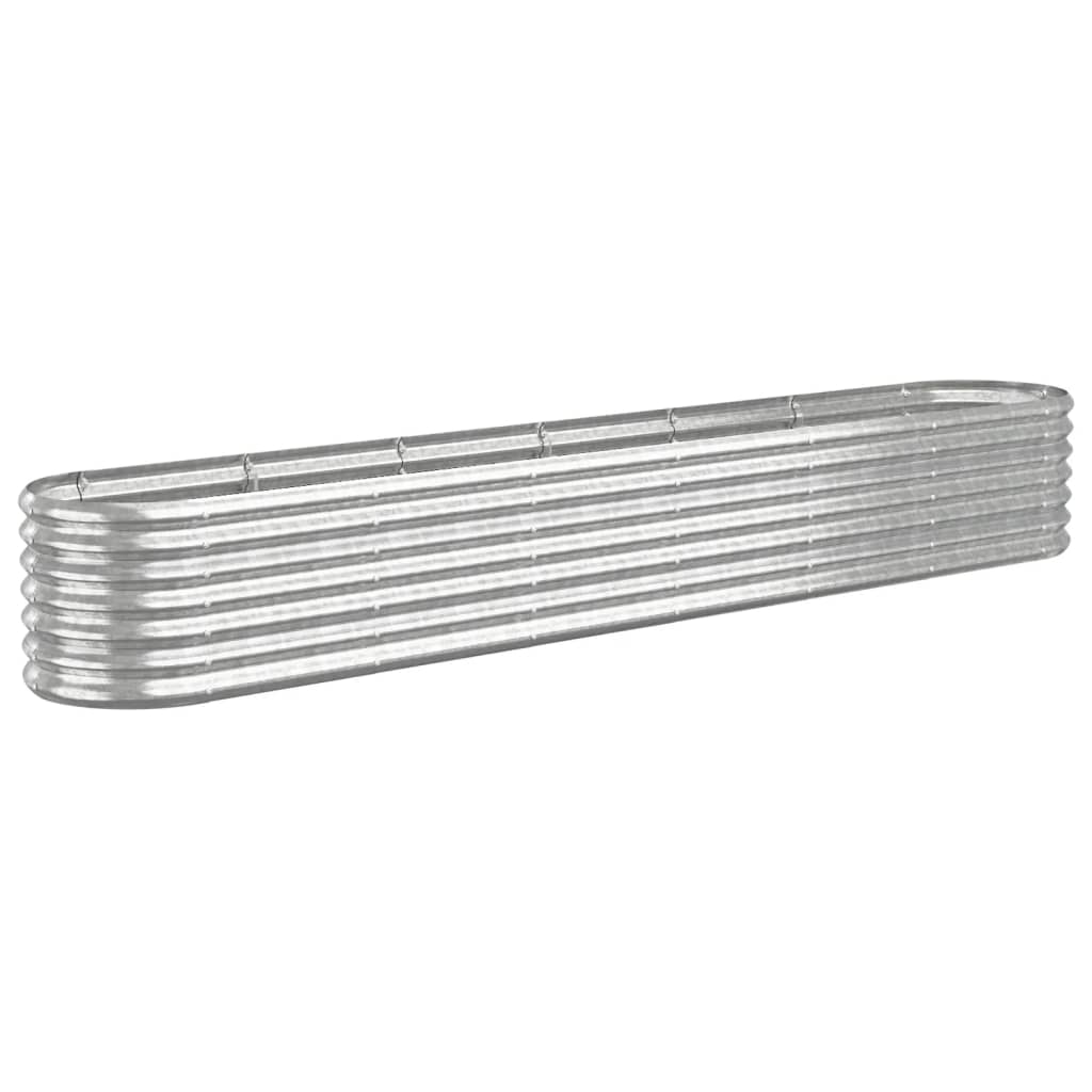 Letto Giardino Acciaio Verniciato a Polvere 260x40x36cm Argento