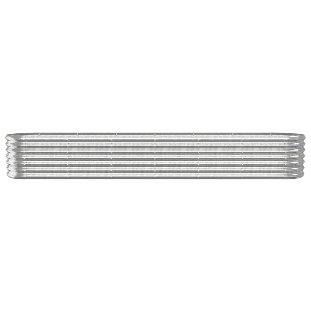Letto Giardino Acciaio Verniciato a Polvere 260x40x36cm Argento