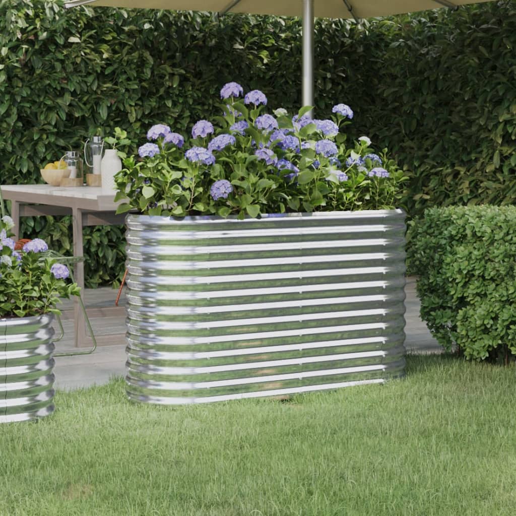 Letto Giardino Acciaio Verniciato a Polvere 114x40x68cm Argento