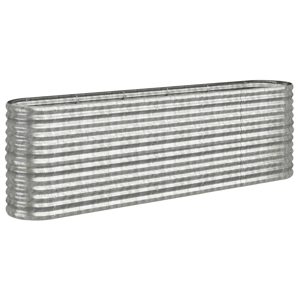 Letto Giardino Acciaio Verniciato a Polvere 224x40x68cm Argento