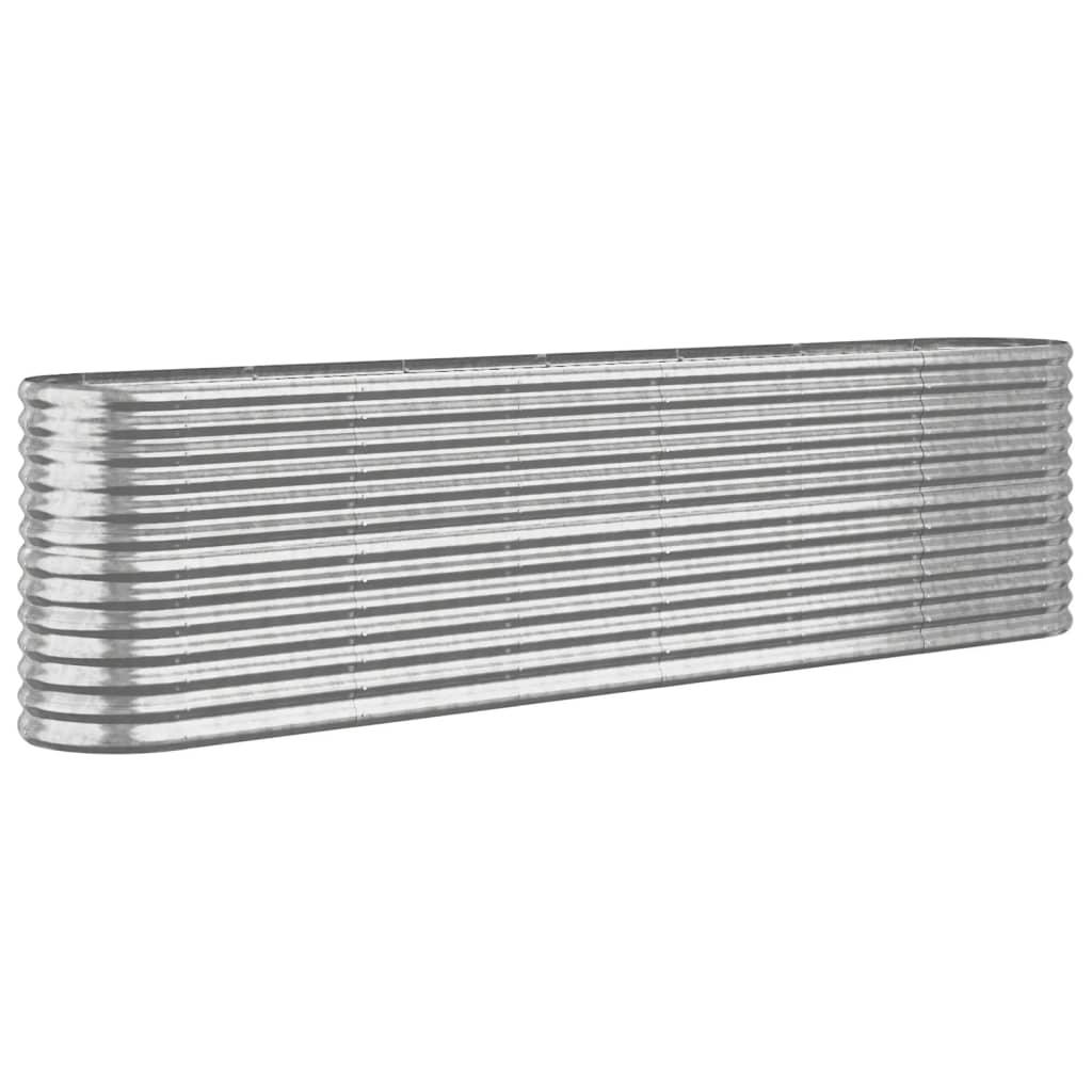 Letto Giardino Acciaio Verniciato a Polvere 260x40x68cm Argento