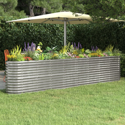 Letto Giardino Acciaio Verniciato a Polvere 332x40x68cm Argento