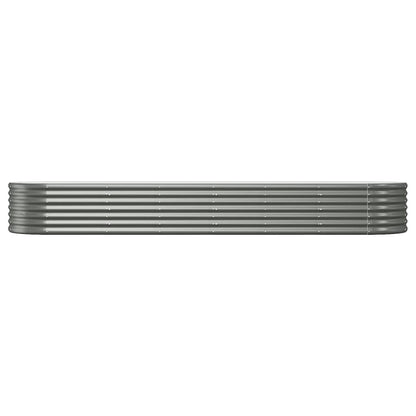 Letto Giardino Acciaio Verniciato a Polvere 296x80x36 cm Grigio
