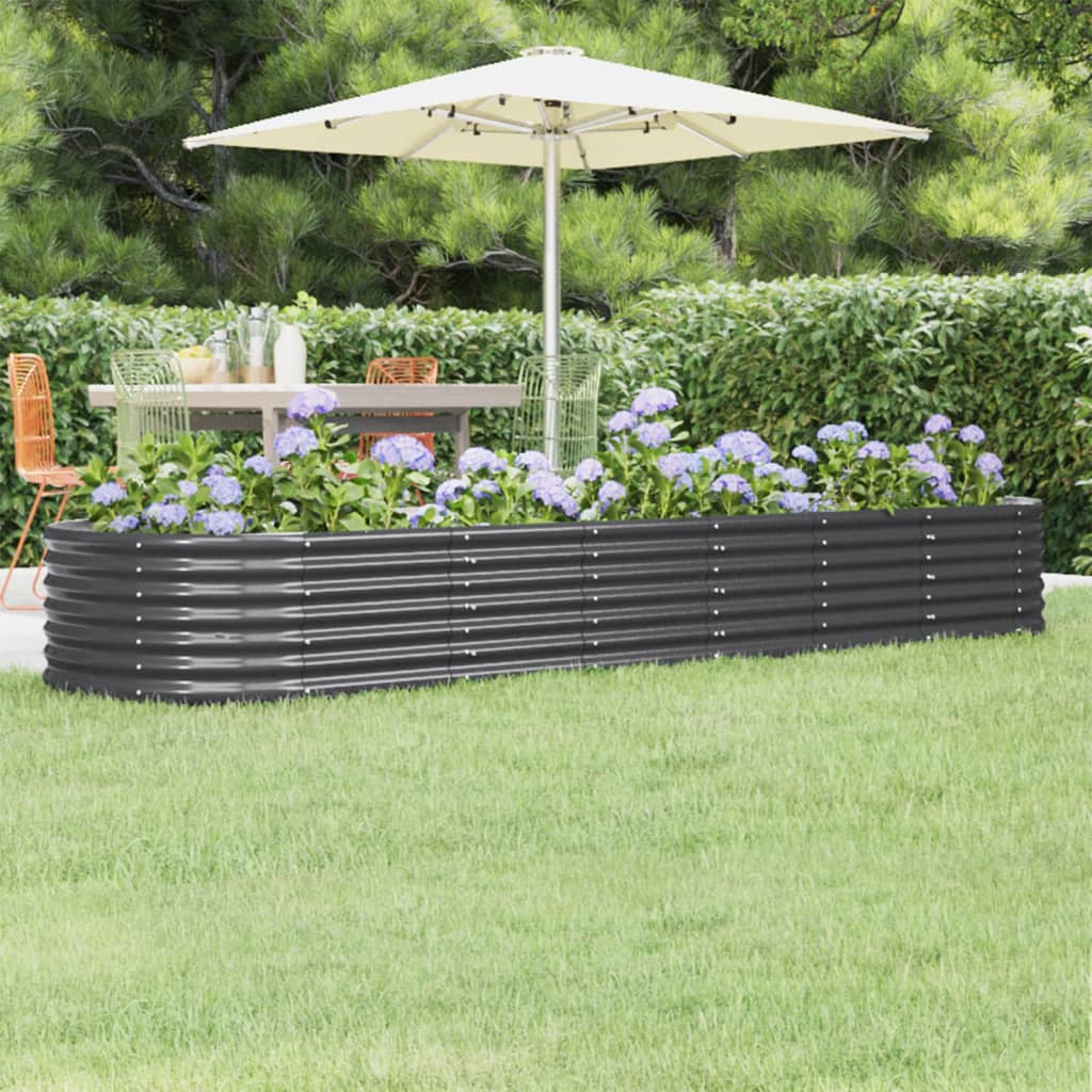 Letto da Giardino in Acciaio a Polvere 296x80x36 cm Antracite