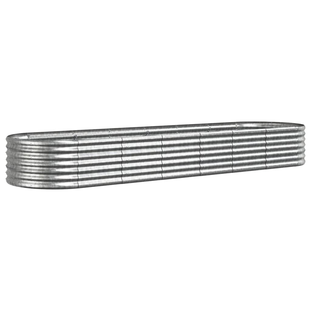 Letto Giardino Acciaio Verniciato a Polvere 296x80x36cm Argento