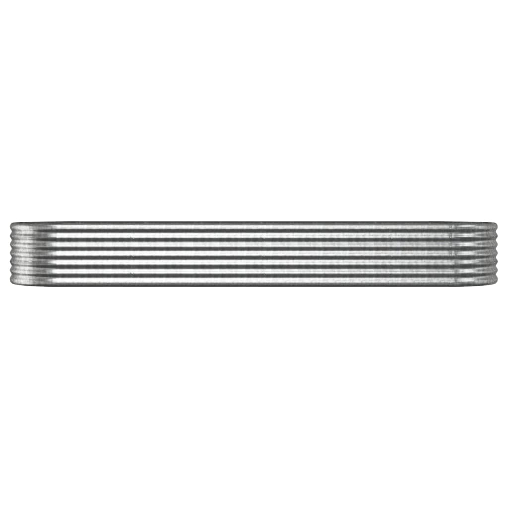 Letto Giardino Acciaio Verniciato a Polvere 296x80x36cm Argento