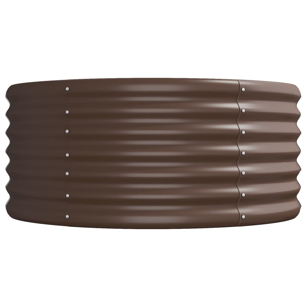 Letto Giardino Acciaio Verniciato a Polvere 368x80x36cm Marrone