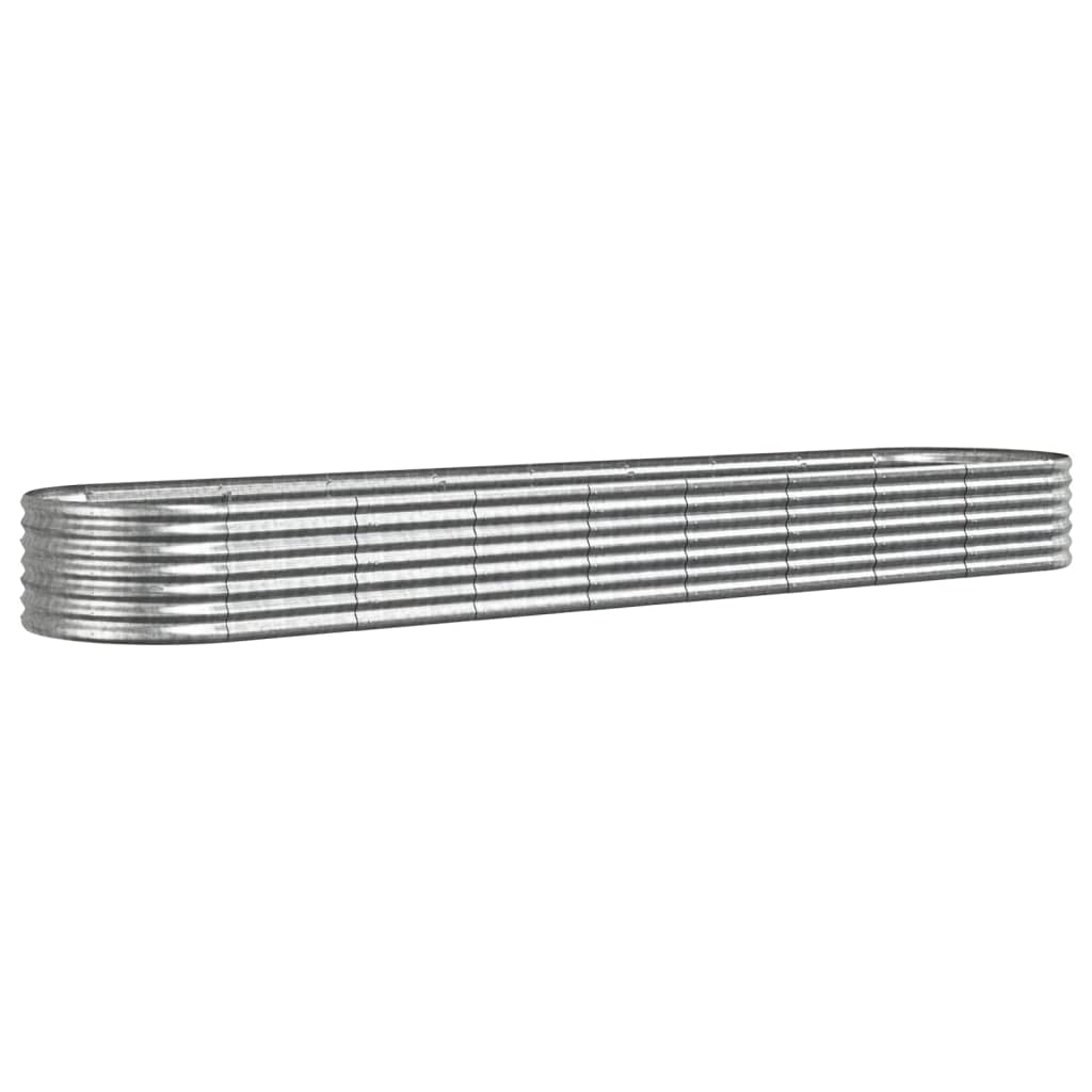 Letto Giardino Acciaio Verniciato a Polvere 368x80x36cm Argento