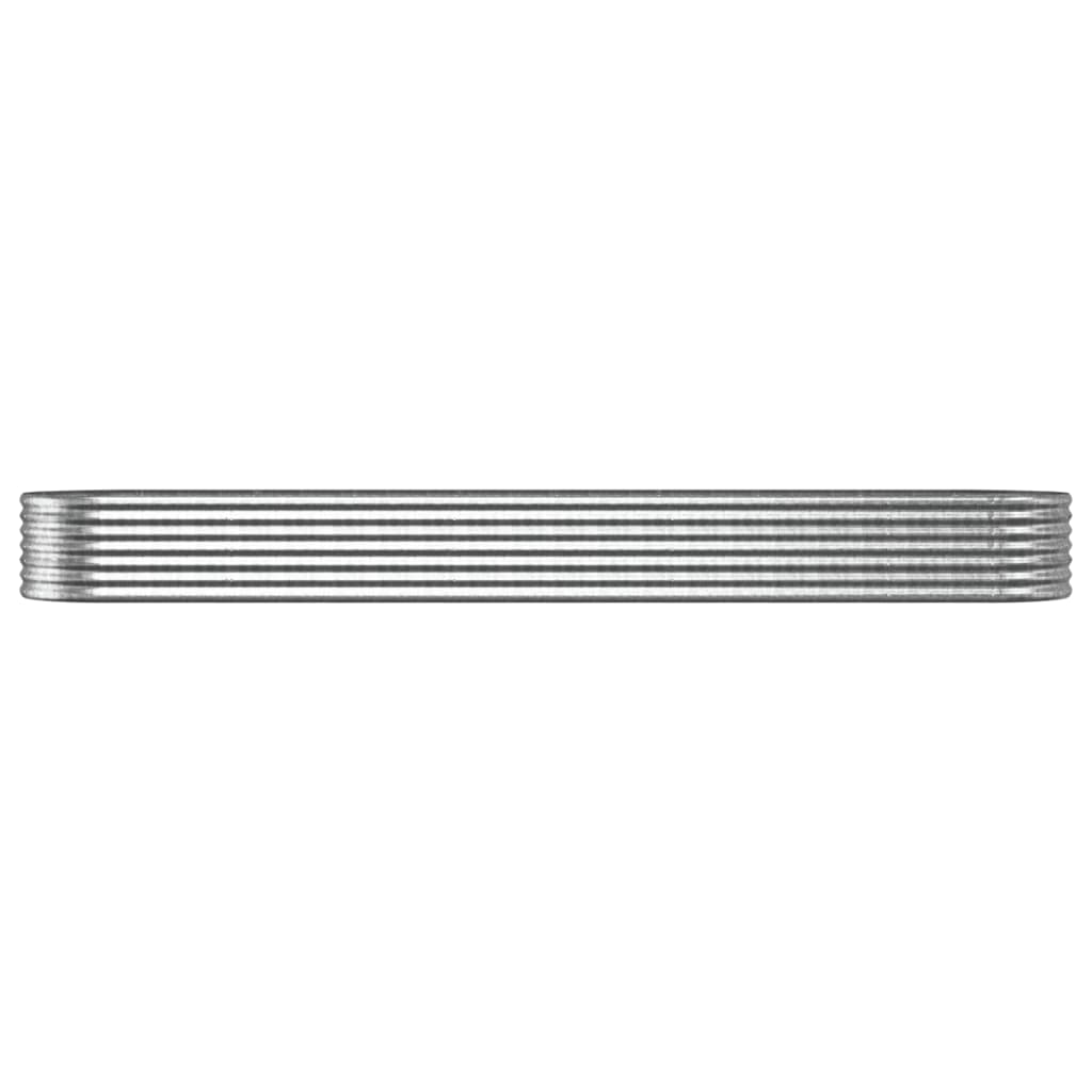 Letto Giardino Acciaio Verniciato a Polvere 368x80x36cm Argento