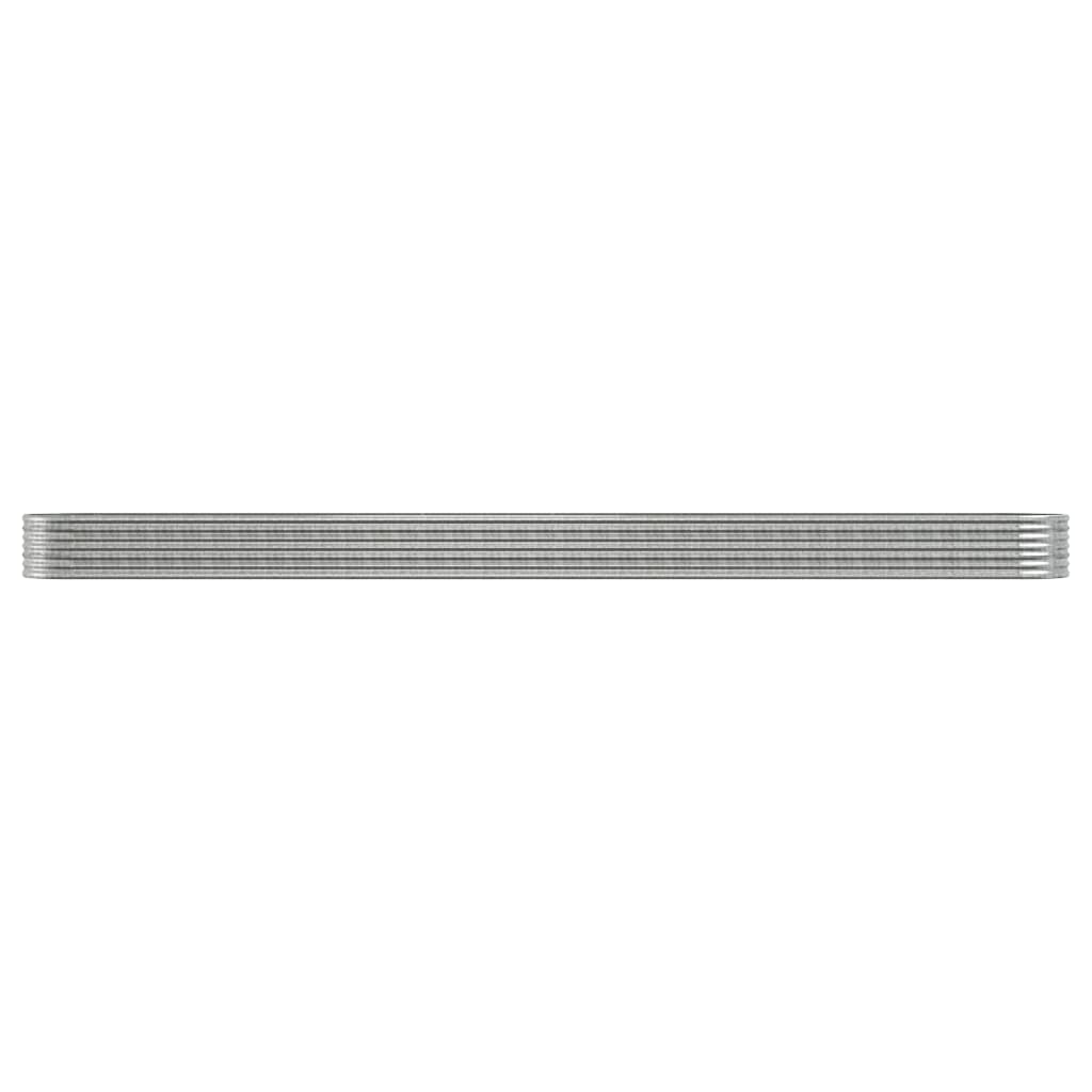 Letto Giardino Acciaio Verniciato a Polvere 620x80x36cm Argento