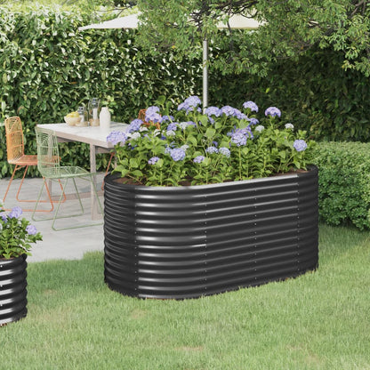 Letto da Giardino in Acciaio a Polvere 152x80x68 cm Antracite