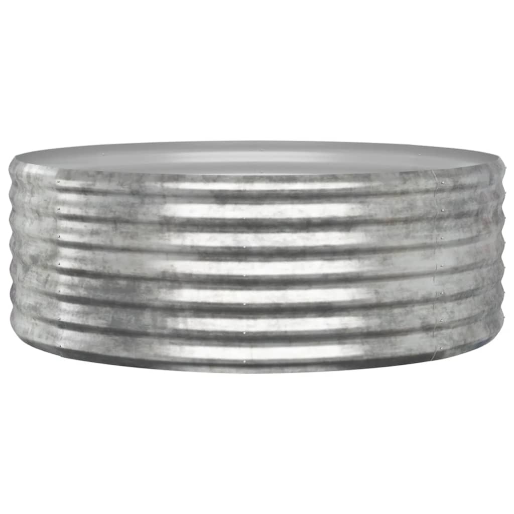 Letto Giardino Acciaio Verniciato Polvere 100x100x36 cm Argento