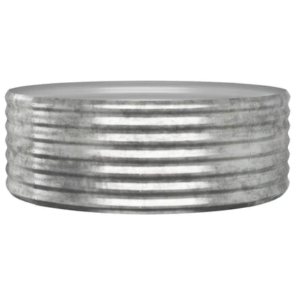 Letto Giardino Acciaio Verniciato Polvere 100x100x36 cm Argento