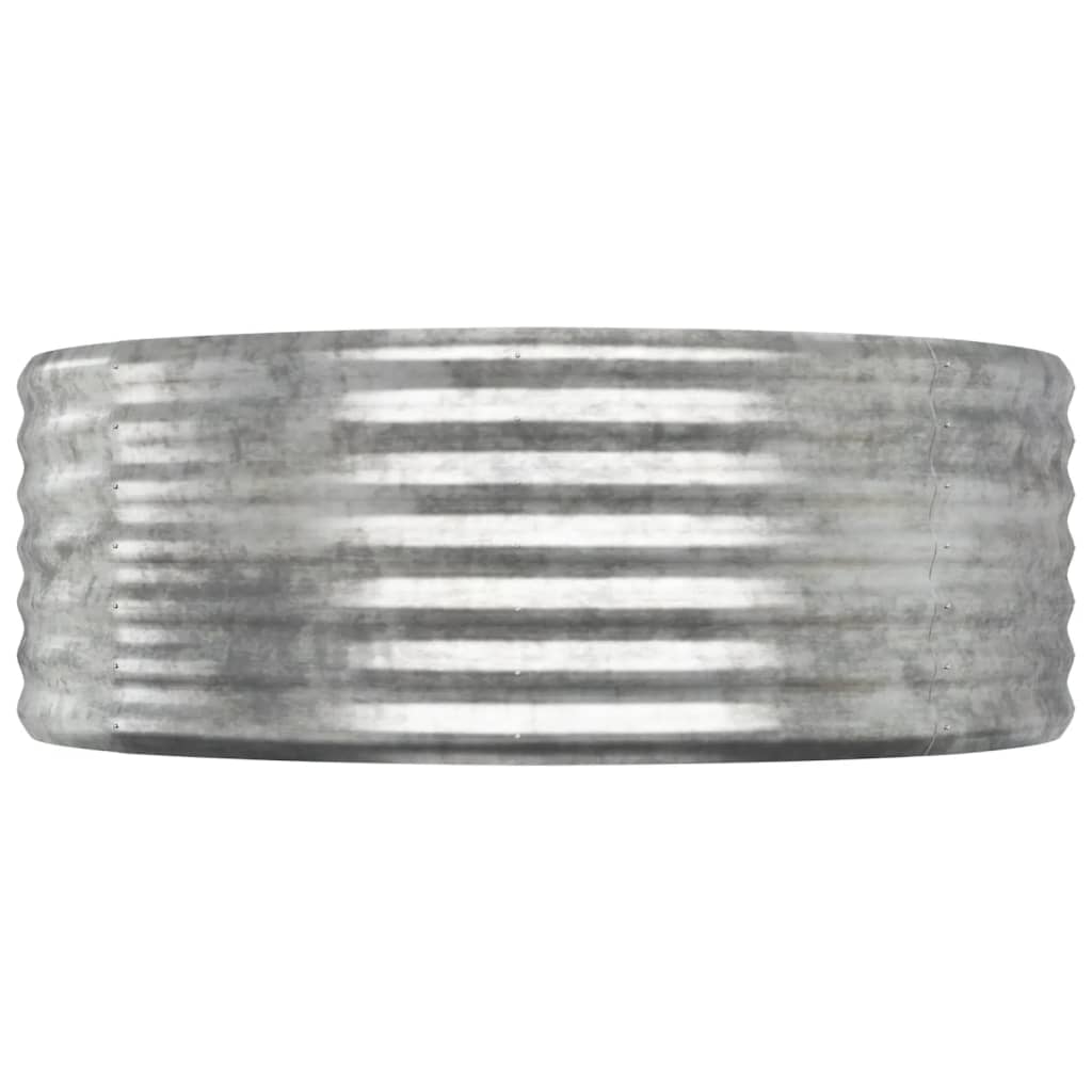 Letto Giardino Acciaio Verniciato Polvere 100x100x36 cm Argento