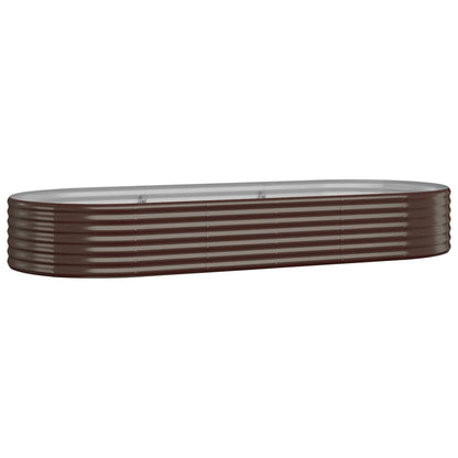 Letto Giardino Acciaio Verniciato Polvere 249x100x36cm Marrone