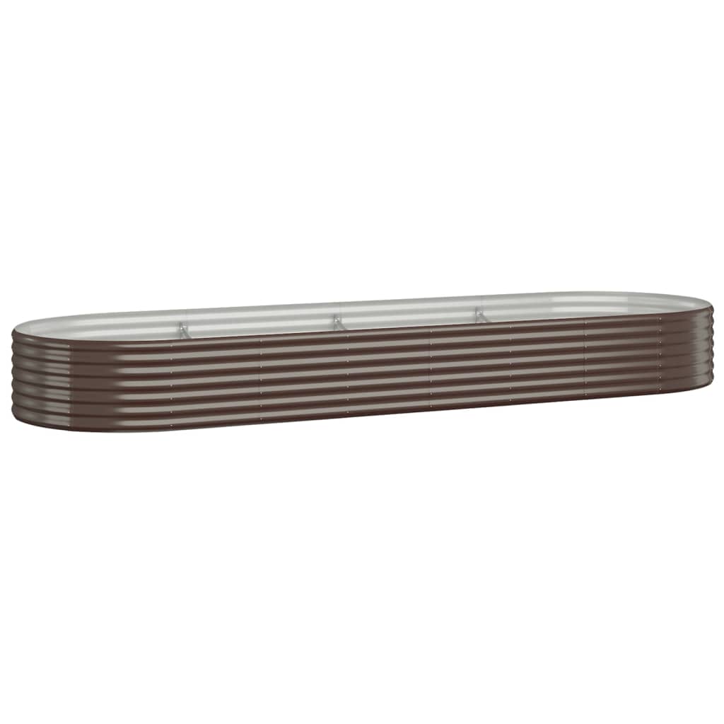 Letto Giardino Acciaio Verniciato Polvere 322x100x36 cm Marrone