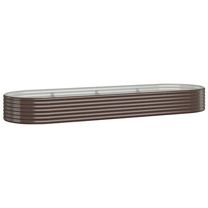 Letto Giardino Acciaio Verniciato Polvere 322x100x36 cm Marrone