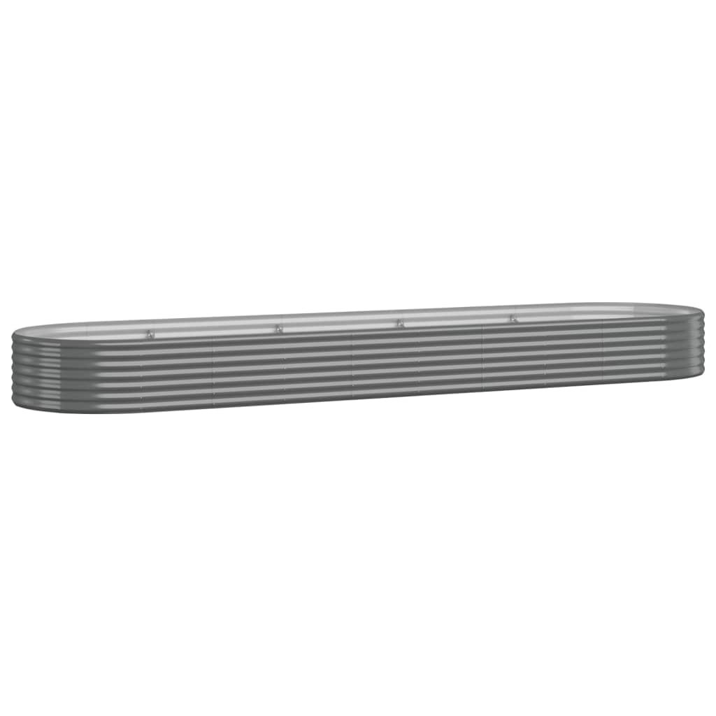 Letto Giardino Acciaio Verniciato a Polvere 396x100x36cm Grigio