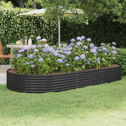 Letto da Giardino in Acciaio a Polvere 296x140x36 cm Antracite
