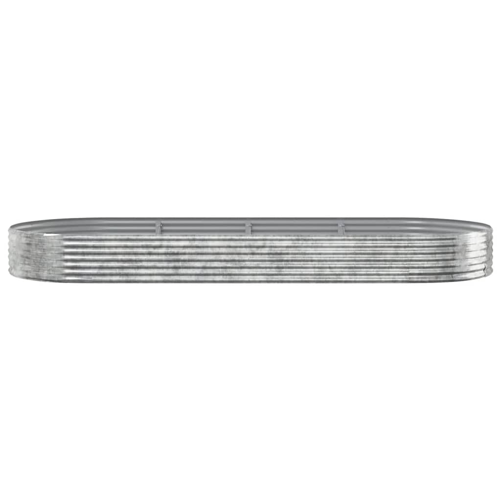 Letto Giardino Acciaio Verniciato Polvere 373x140x36 cm Argento