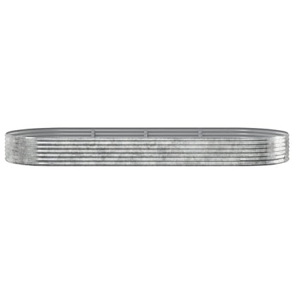 Letto Giardino Acciaio Verniciato Polvere 373x140x36 cm Argento