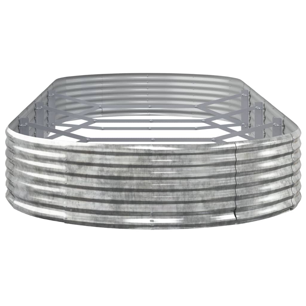 Letto Giardino Acciaio Verniciato Polvere 373x140x36 cm Argento