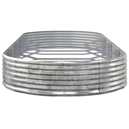 Letto Giardino Acciaio Verniciato Polvere 373x140x36 cm Argento