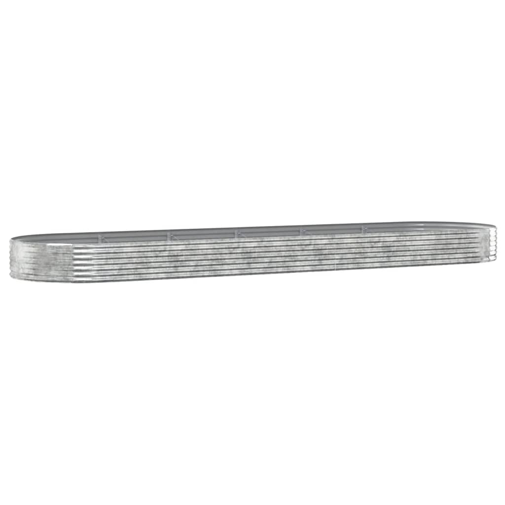 Letto Giardino Acciaio Verniciato Polvere 523x140x36 cm Argento