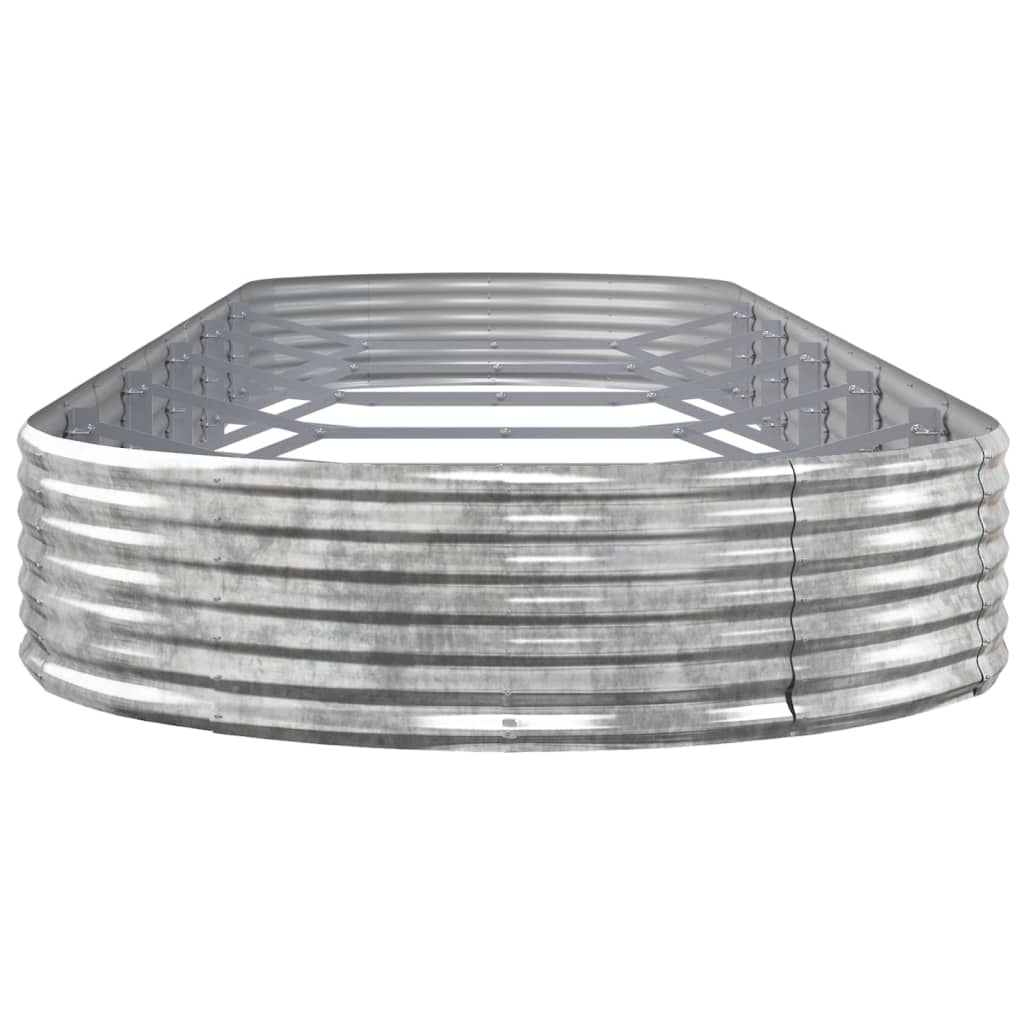 Letto Giardino Acciaio Verniciato Polvere 523x140x36 cm Argento