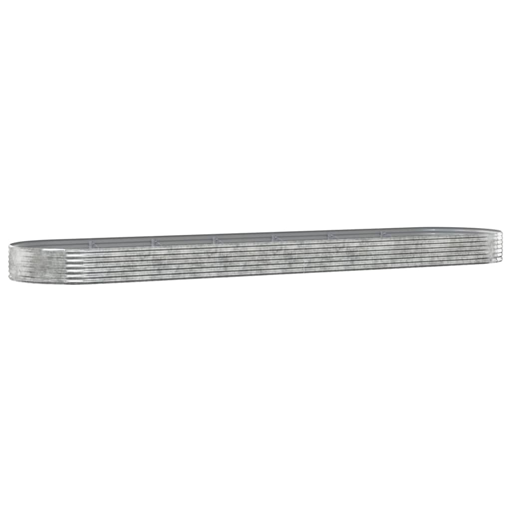 Letto Giardino Acciaio Verniciato Polvere 600x140x36 cm Argento