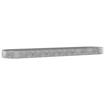 Letto Giardino Acciaio Verniciato Polvere 600x140x36 cm Argento
