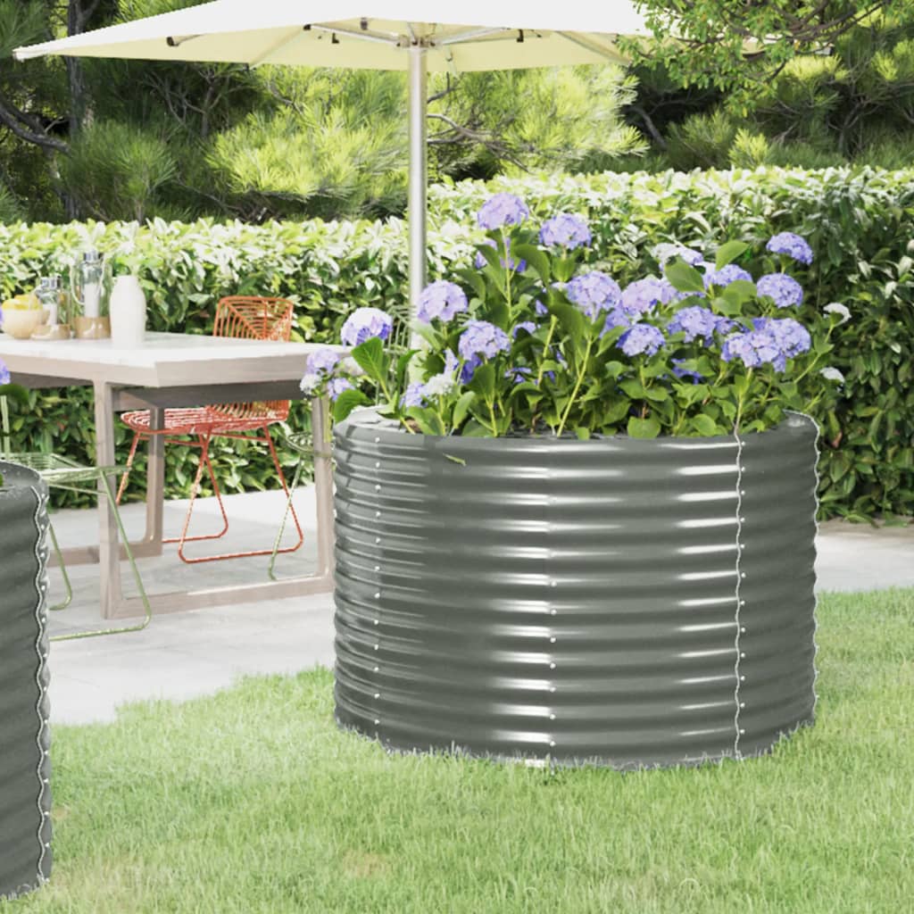 Letto Giardino Acciaio Verniciato a Polvere 100x100x68cm Grigio