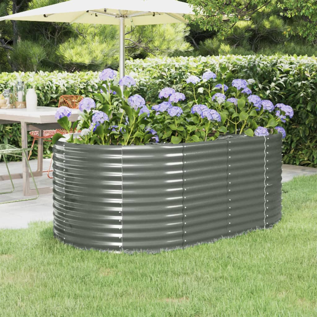 Letto Giardino Acciaio Verniciato a Polvere 175x100x68cm Grigio