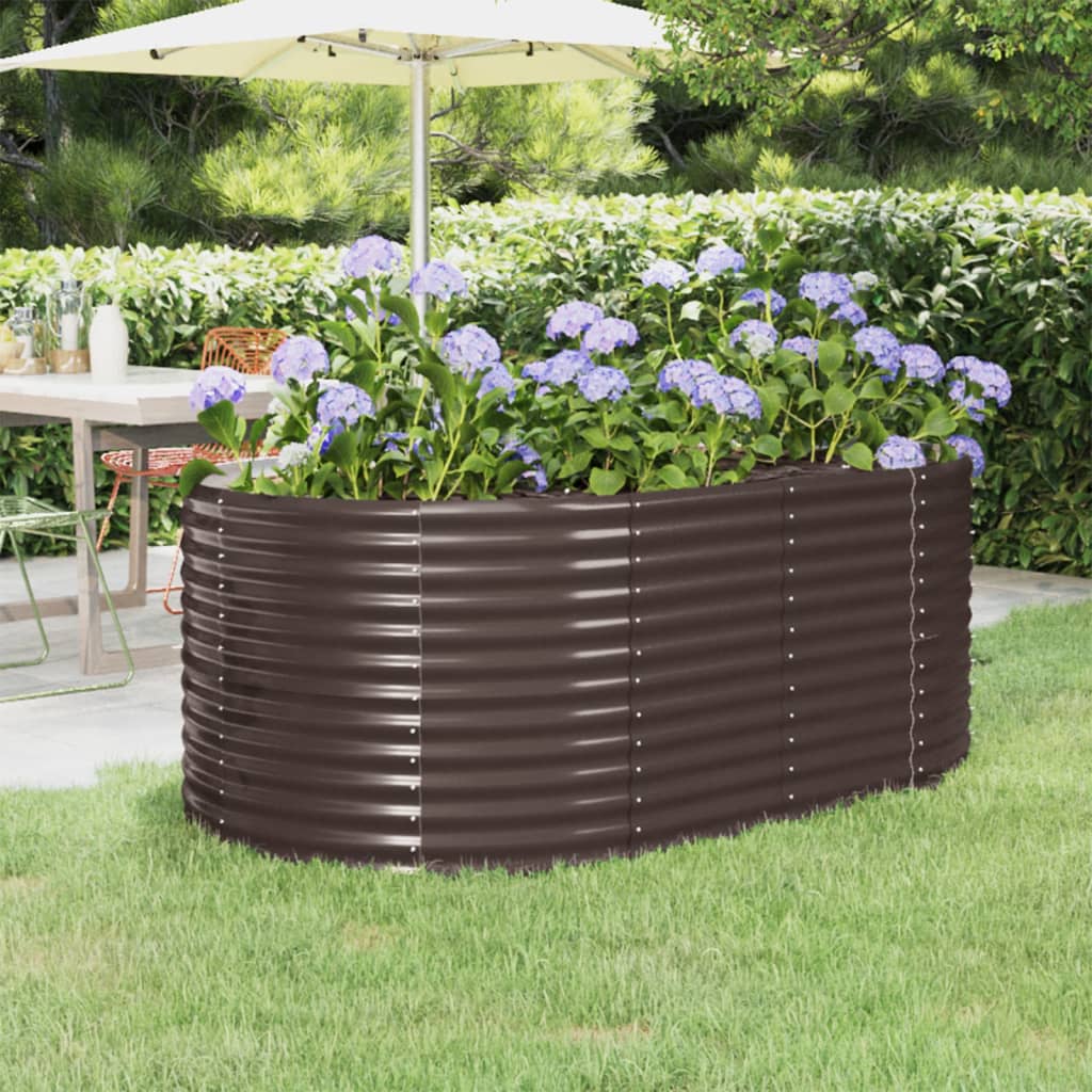 Letto Giardino Acciaio Verniciato Polvere 175x100x68 cm Marrone