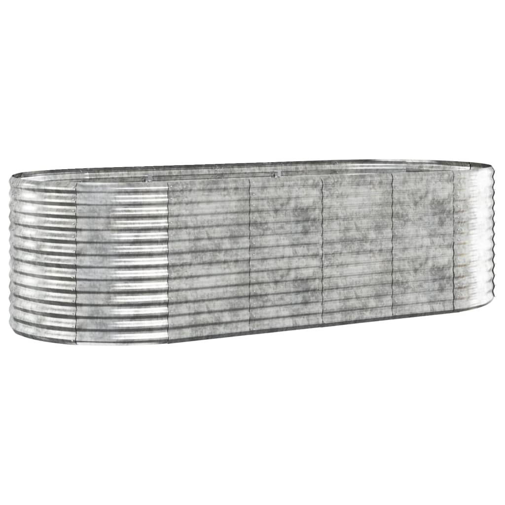 Letto Giardino Acciaio Verniciato Polvere 249x100x68 cm Argento