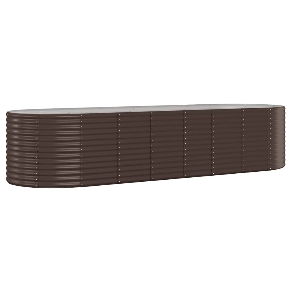 Letto Giardino Acciaio Verniciato Polvere 322x100x68 cm Marone