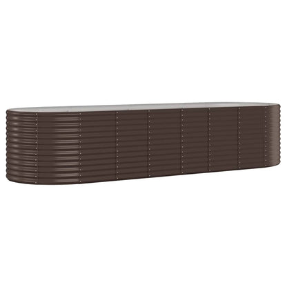 Letto Giardino Acciaio Verniciato Polvere 322x100x68 cm Marone