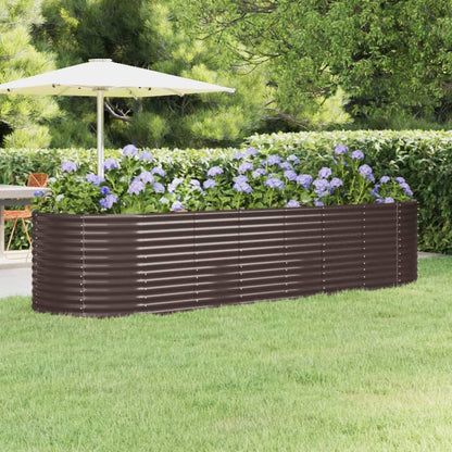 Letto Giardino Acciaio Verniciato Polvere 322x100x68 cm Marone