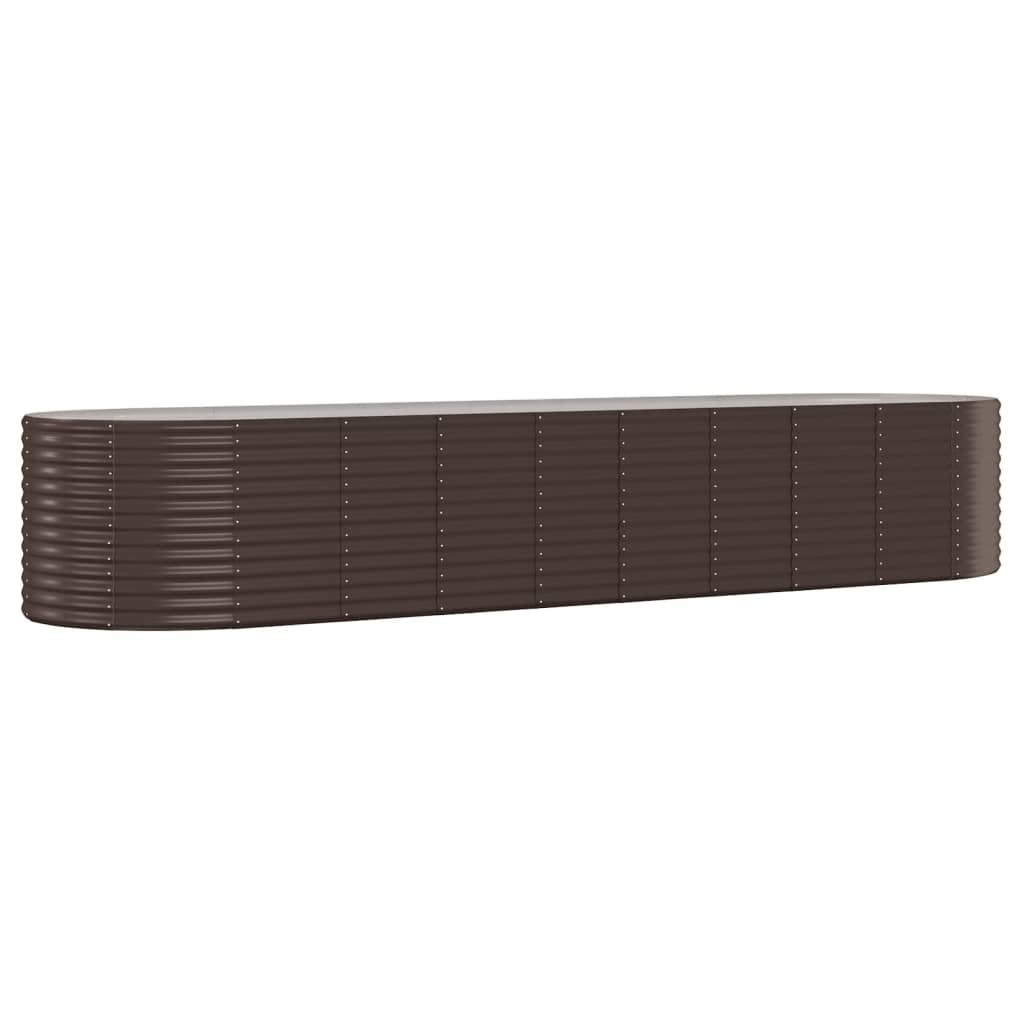 Letto Giardino Acciaio Zincato 396x100x68 cm Marrone