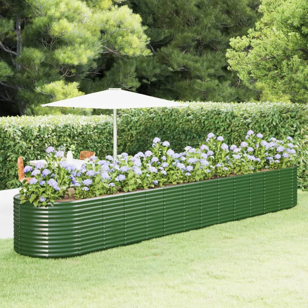 Letto Giardino Acciaio Verniciato Polvere 554x100x68cm Verde