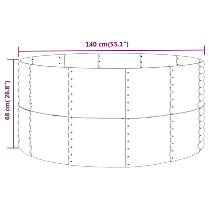 Letto Giardino Acciaio Verniciato Polvere 140x140x68 cm Argento