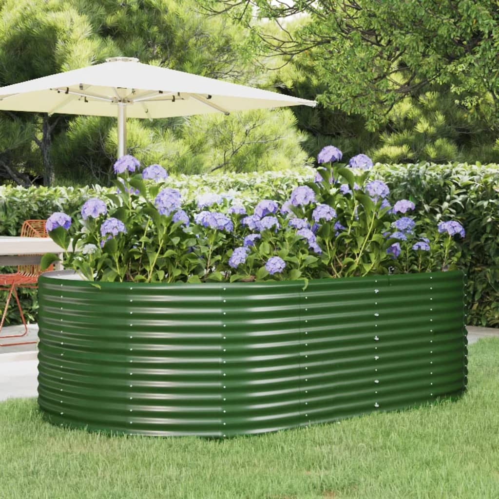 Letto Giardino Acciaio Verniciato Polvere 212x140x68 cm Verde