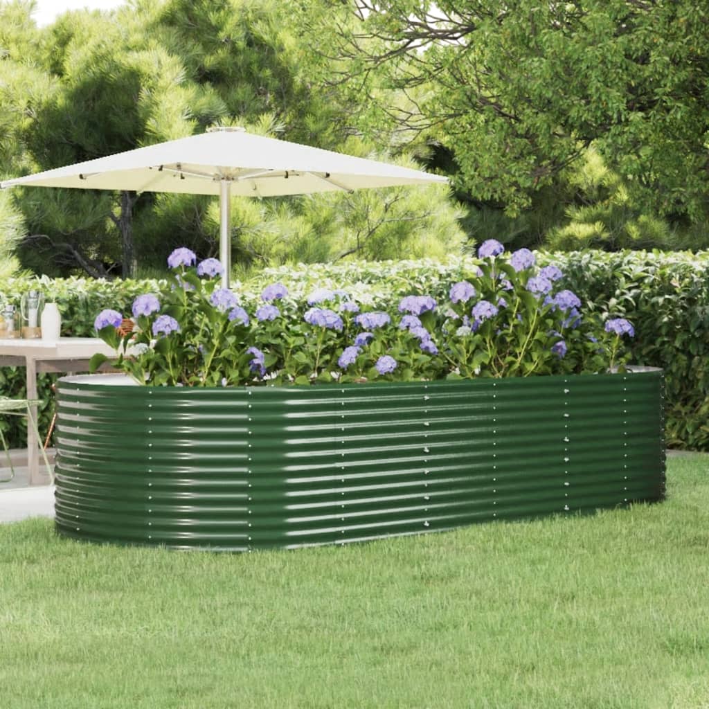 Letto Giardino Acciaio Zincato 291x140x68 cm Verde