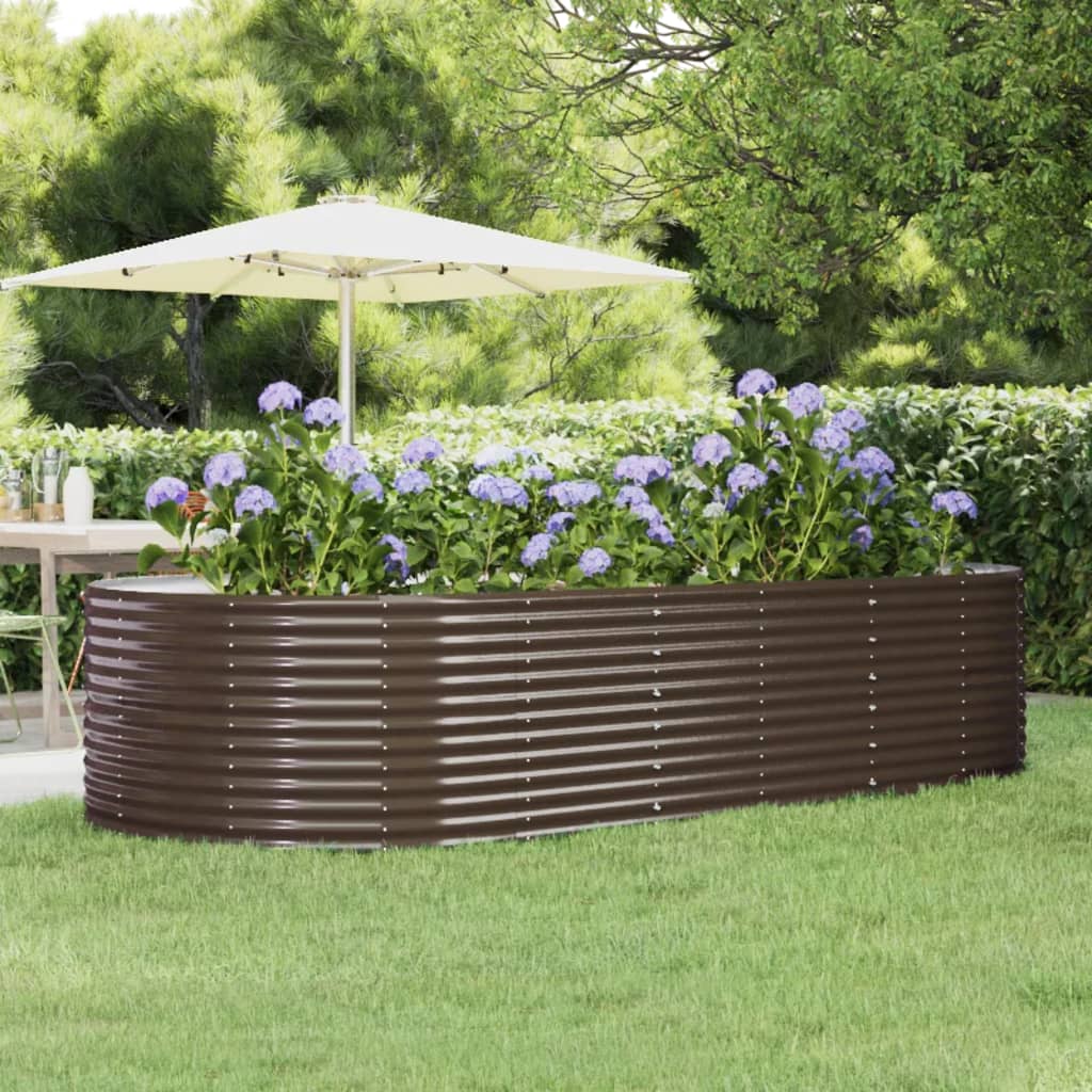 Letto Giardino Acciaio Zincato 291x140x68 cm Marrone